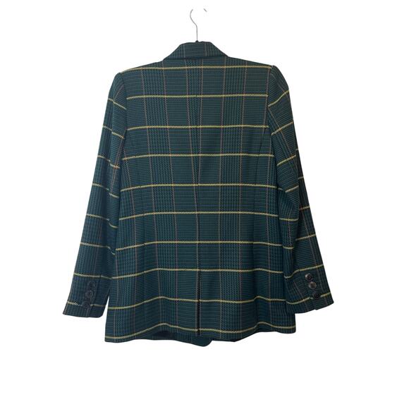 Anine Bing Madeleine Green Plaid Double Breasted Blazer Size Small - Picture 4 of 11